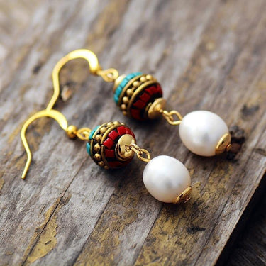 Boho Beach Pearl Drop Earrings-Your Soul Place